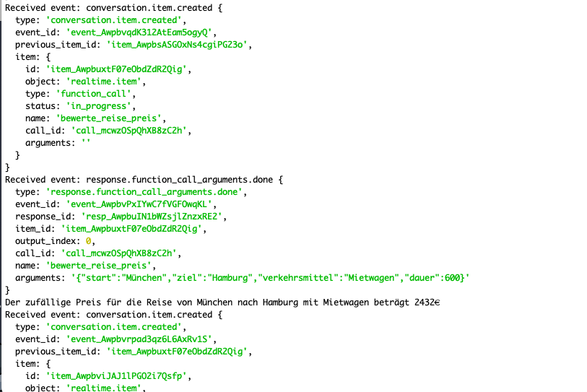Meitauto Anfrage via einen KI-Sprachassistenten.