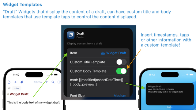 Screenshot of widget configuration.