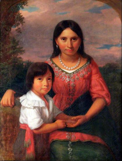The Sedgeford Hall Portrait, believed to show Pocahontas and her son