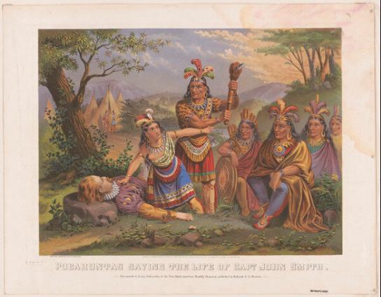 Pocahontas saving the life of John Smith