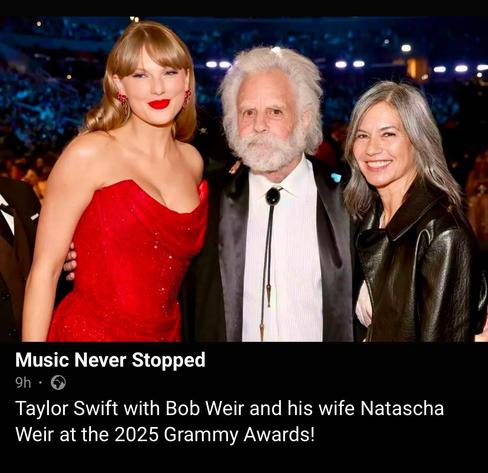 photo of Taylor Swift and Bobby Weir at the Grammys 2025