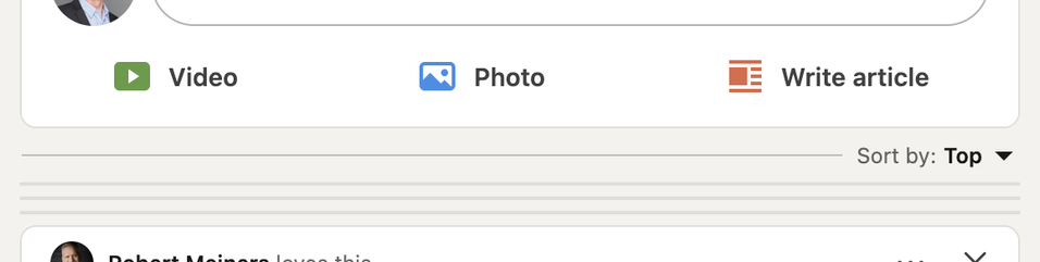 A rectangle of a screen shot on LinkedIn showing *a lot* of horizontal lines that have remained after blocking 'promoted' (and similar) content using custom filters in uBlockOrigin or AdNauseam.