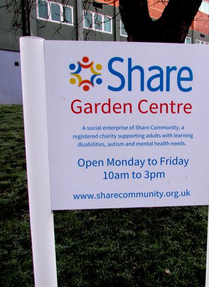 Registered Share Garden Centre sign