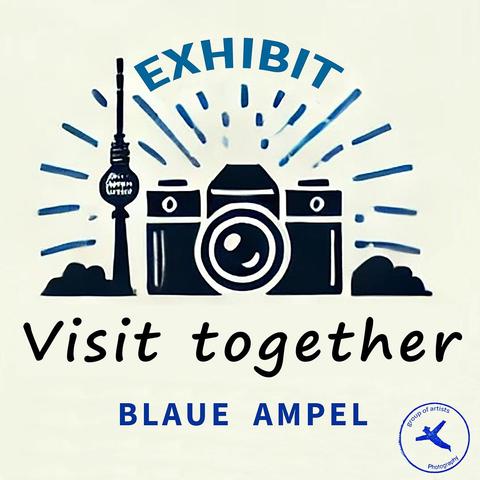 Logo für die gemeinsame Besuche von Ausstellungen mit einer schematisch abgebildeten Kamera und dem Fersehturm