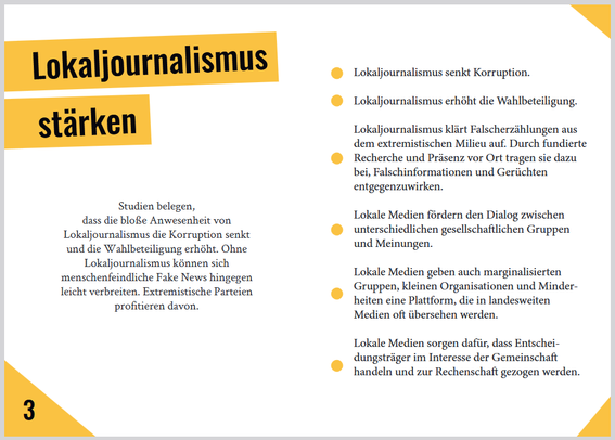 Lokaljournalismus stärken