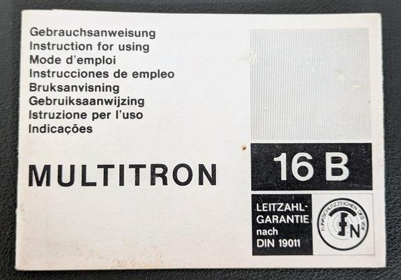 Gebrauchsanleitung "Multitron 16B"