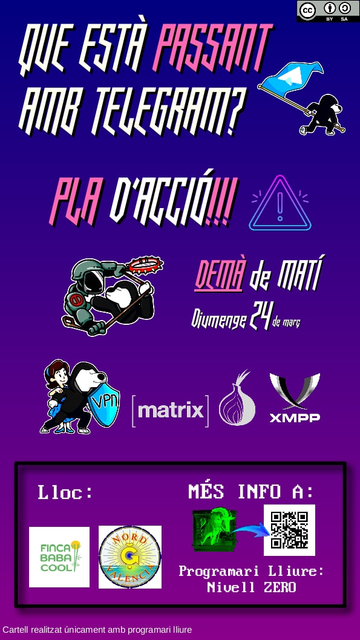 CARTELL "QUE ESTÀ PASSANT AMB TELEGRAM" CC-BY-SA 2024