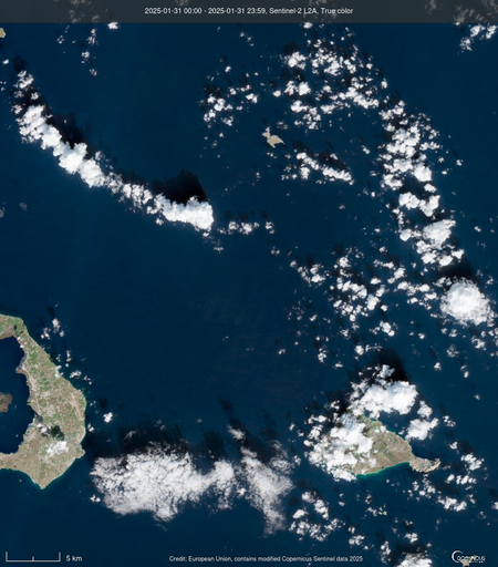 Blue ocean and clouds, nothing visible