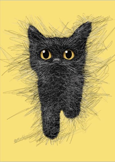 ✨ Adorable Black Kitten with Big Yellow Eyes - Transparent PNG  
by Lena Owens is a stunning mixed media artwork that captures the essence of cuteness! 🐱🖌️ This charming piece, uploaded on February 2nd, 2025, features a fluffy black kitten with mesmerizing yellow eyes, making it a perfect addition to any cat lover's collection.