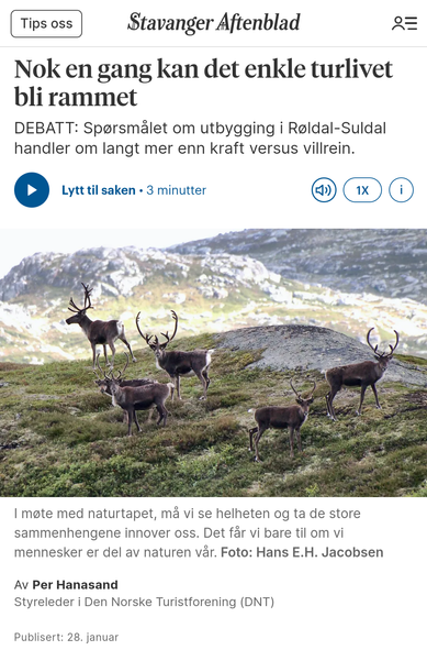 Lyse vil byggje vasskraft på bekostning av villrein.