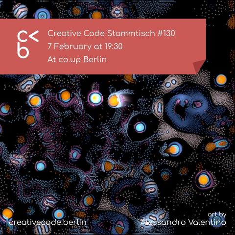 Abstract generative artwork showing colorful dots organizing themselves into organic-looking patterns