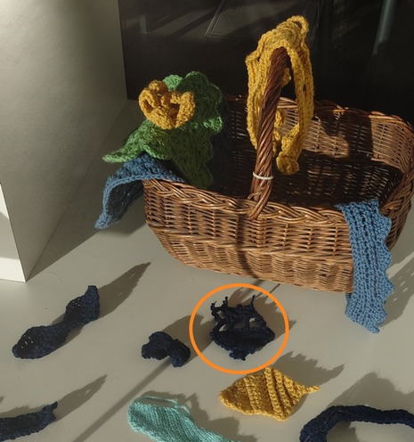 I crocheted a lighthouse for this collaboration with an artist and our knitting group. Last week I noticed my lighthouse top was chopped off.