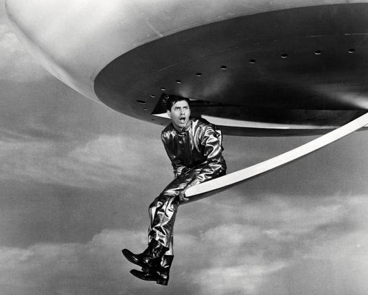 Jerry Lewis jerrylewising under a spaceship.