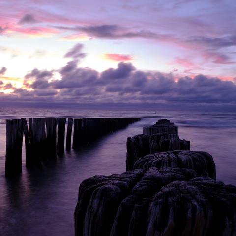 Sea sunset on the sea after a storm in Domburg Niederlande