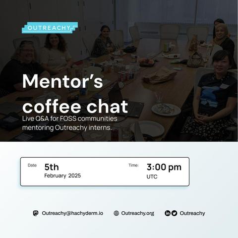 Outreachy mentor's coffee chat is held today with one of our amazing mentors, Svetlana Ugarcina Perovic, a Microbiome Scientist and a mentor from the Bioconductor Community. 

Join us live on the Outreachy YouTube channel.