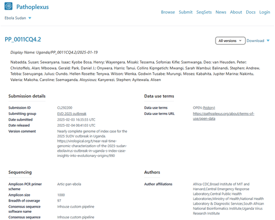 Screenshot of the sequence on pathoplexus