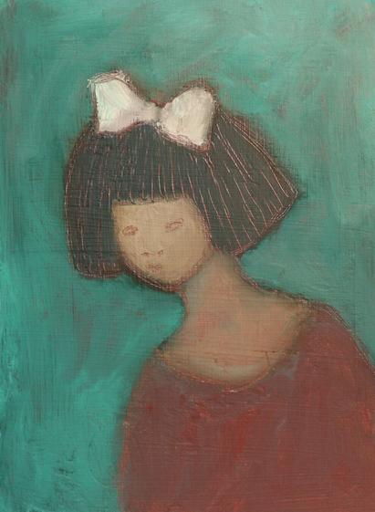 Small oil painting on wood telling about girlhood 🎀