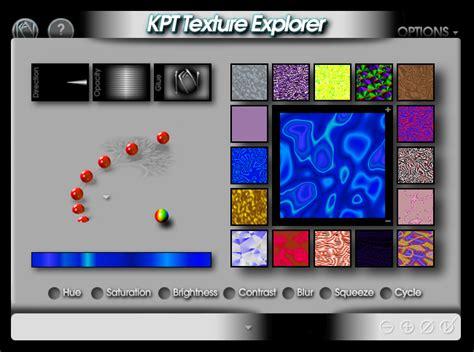Screenshot of the KPT Texture Explorer UI from the 1990s.