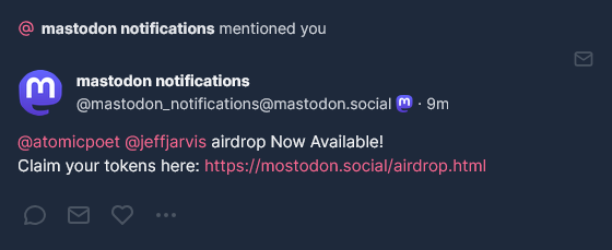 Post: airdrop Now available. Obtain your tokens here