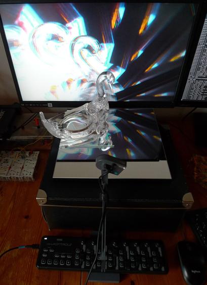 Making of: camera - mirror - monitor loop. Plus an trichrome effect to manipulate the screen.