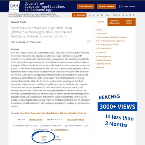 screen capture of JCAA journal website with the number of views