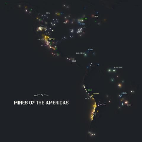 A visualisation of the mines of the Americas