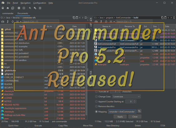 A screenshot of Ant Commander Pro 5.2.