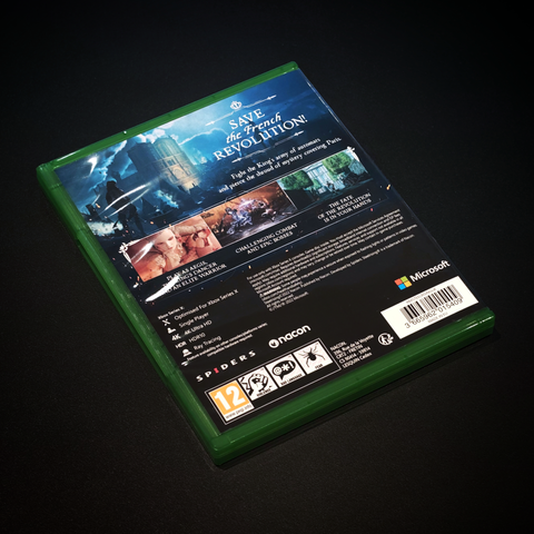 Tył opakowania z grą Steelrising, na konsolę Xbox Series X.