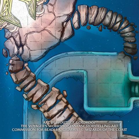 Closeup of the Caravan Encampment map that was commissioned by Beadle & Grimm’s for their DMG 2024 Map Collection.