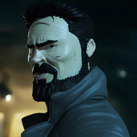 A 3D caricature of Karl Urban as Billy Butcher (The Boys TV Show).