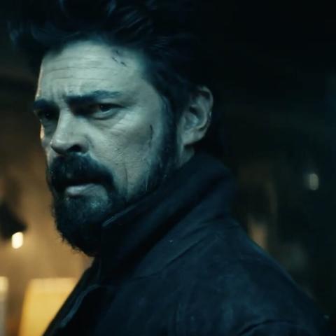 A Screenshot of Karl Urban as Billy Butcher from the TV show "The Boys". This was the image used as reference for the caricature.