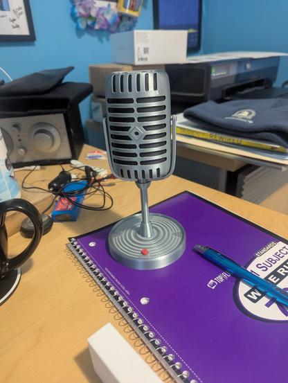 Microphone 3d printed by my spouse for a prop for willy wonka