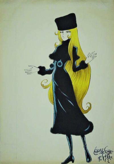 Illustration de Leiji Matsumoto (松本零士) présentant le personnage de Maetel (メーテル)