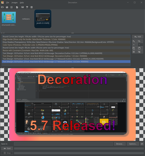 Screenshot of Decoration software