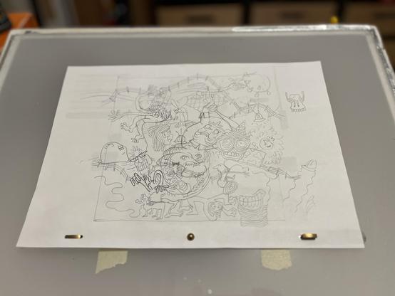 Sketch of the animation on my light table.