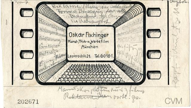 Design for a business card by the German experimental animator Oskar Fischinger, late 1920's. From the collection of CVM.
