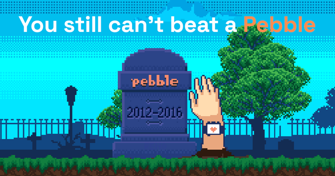 pebble smart watch rising from the grave in 8bit graphical glory