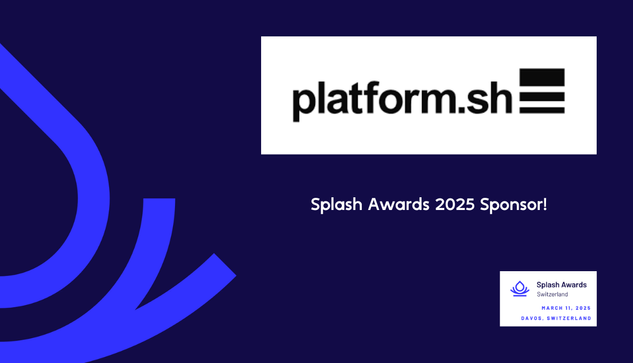 Promotional graphic for the Splash Awards Switzerland 2025 Sponsor:  'platform.sh'.