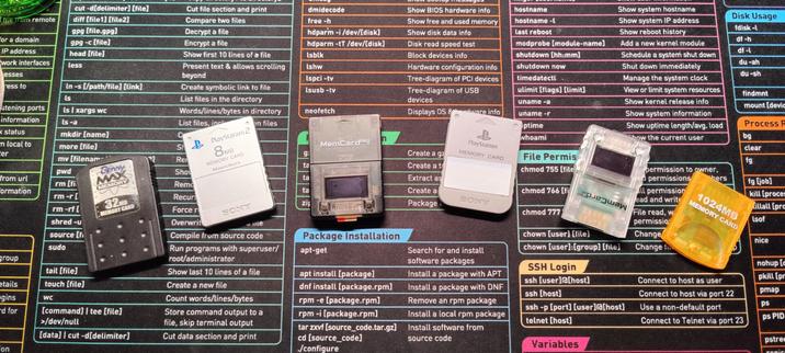 4 verschiedene 1st und 3rd Party Speicherkarten für PlayStation 1 und 2 Systeme
