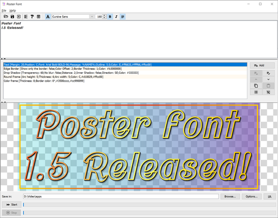 A screenshot of Poster Font software