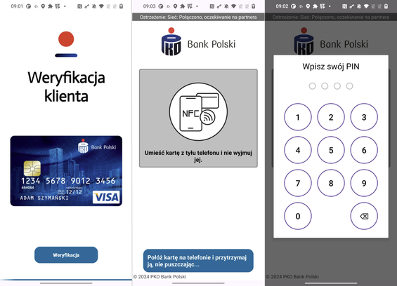 Screenshot of NGate malware impersonating a banking verification application.
