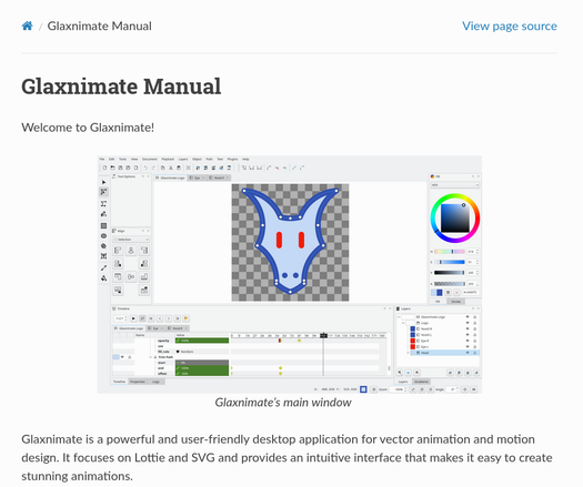Glaxnimate version doesn't match the interface of the official documentation