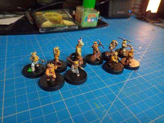 Painted ewok minis for star wars legion right side view.