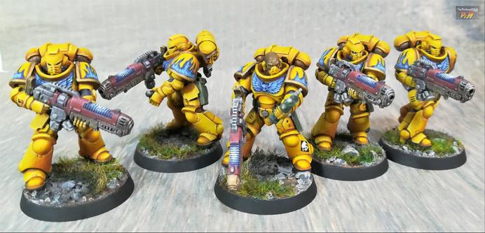 Primaris Hellblasters squad of 5 plasmagun spacemarines.