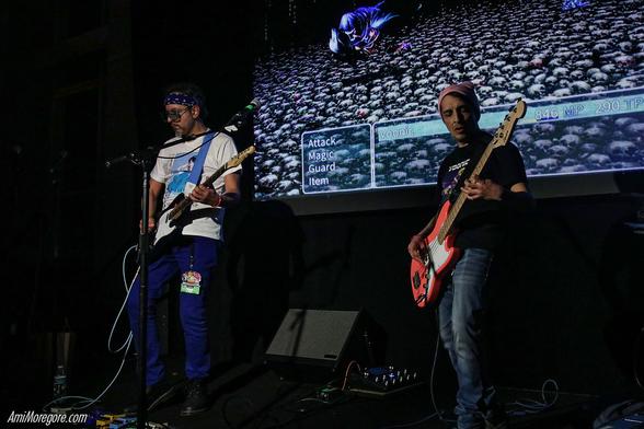 Voonic 2 - a duo on guitar and bass performing on stage