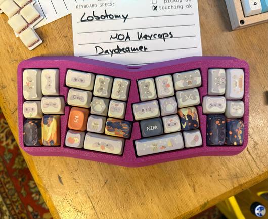 A keyboard named lobotomy with a wild indescribable layout