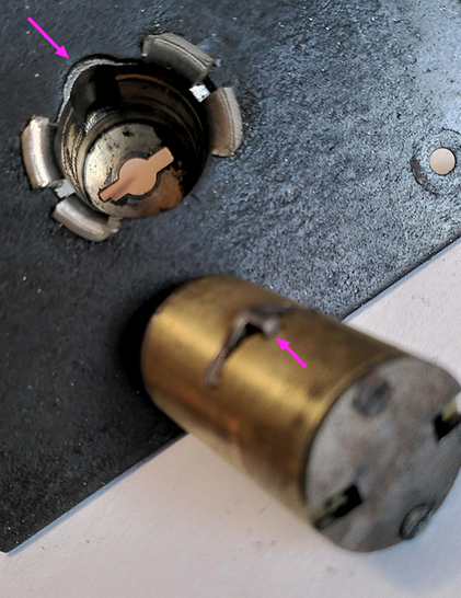 Gros plan sur un intérieur de serrure