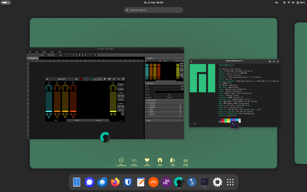TouchOSC running natively on my GNOME system with my custom made .desktop integration and custom made icon.