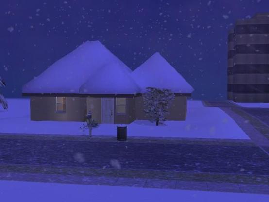 Adam's house during a winter snow.