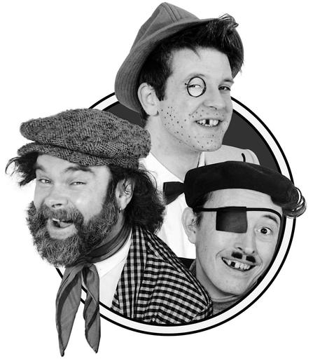 Portrait de Hervé Leforestier, Mathias Leroyer et Pascal Pithois en Pieds Nickelés.